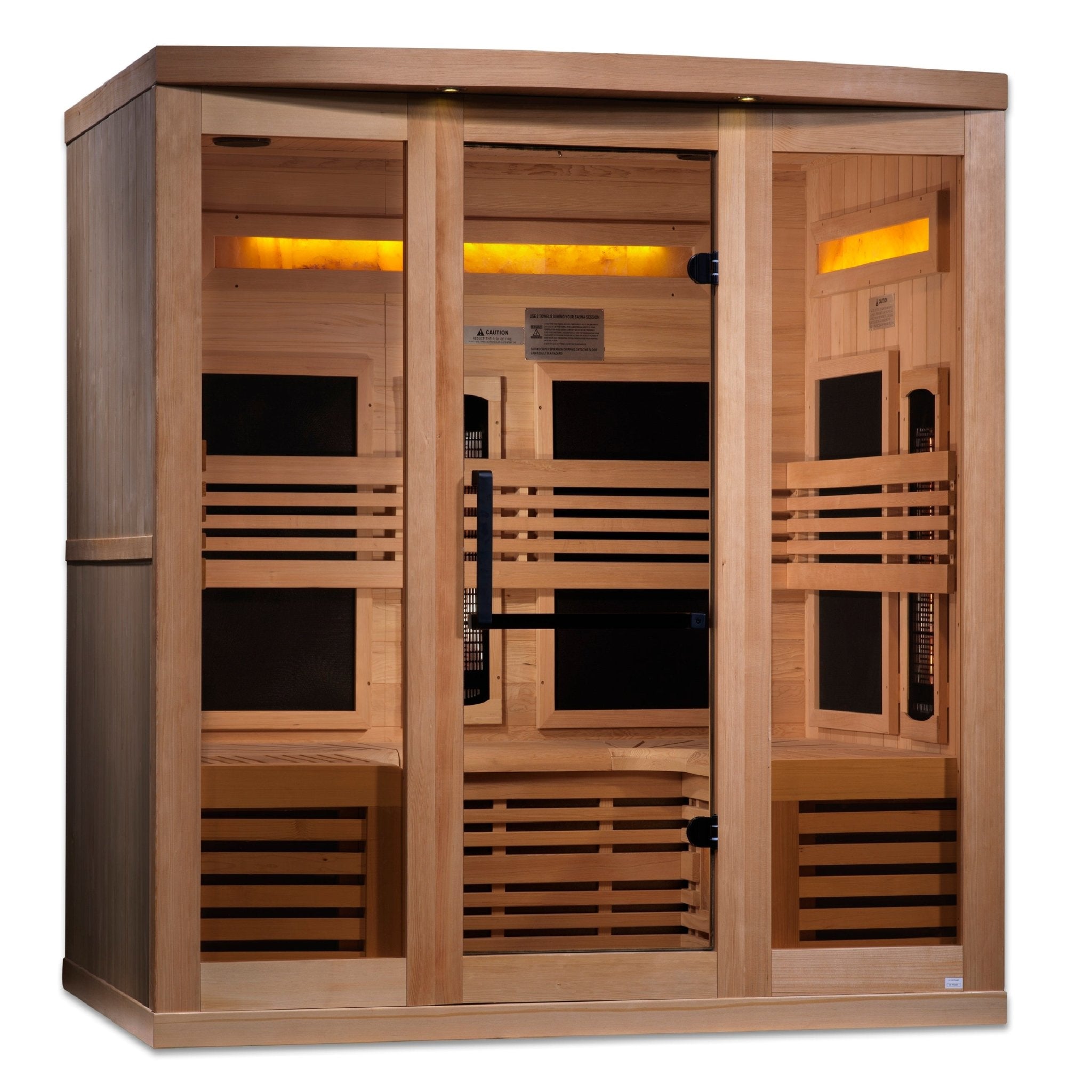 Golden Designs 6-Person Full Spectrum PureTech™ Near-Zero EMF FAR Infrared Sauna w/ Himalayan Salt Bar product image