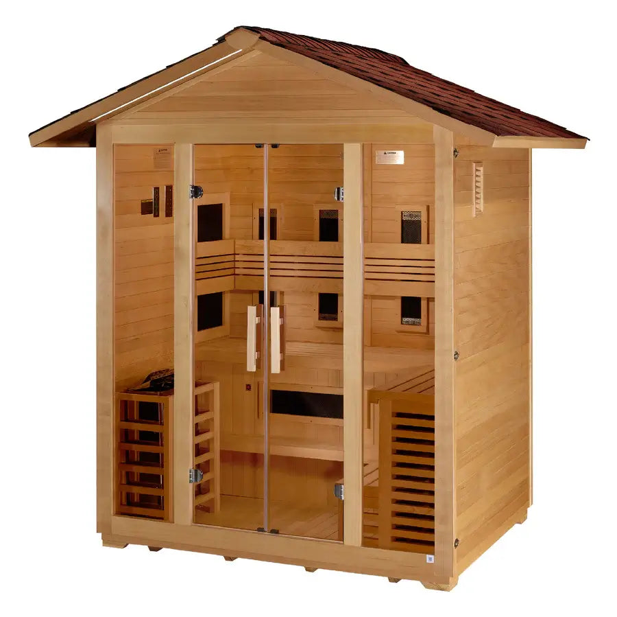 Golden Designs Gargellen 5-Person Outdoor Hybrid Sauna (PureTech™ Full Spectrum Infrared & Harvia SWS80) product image