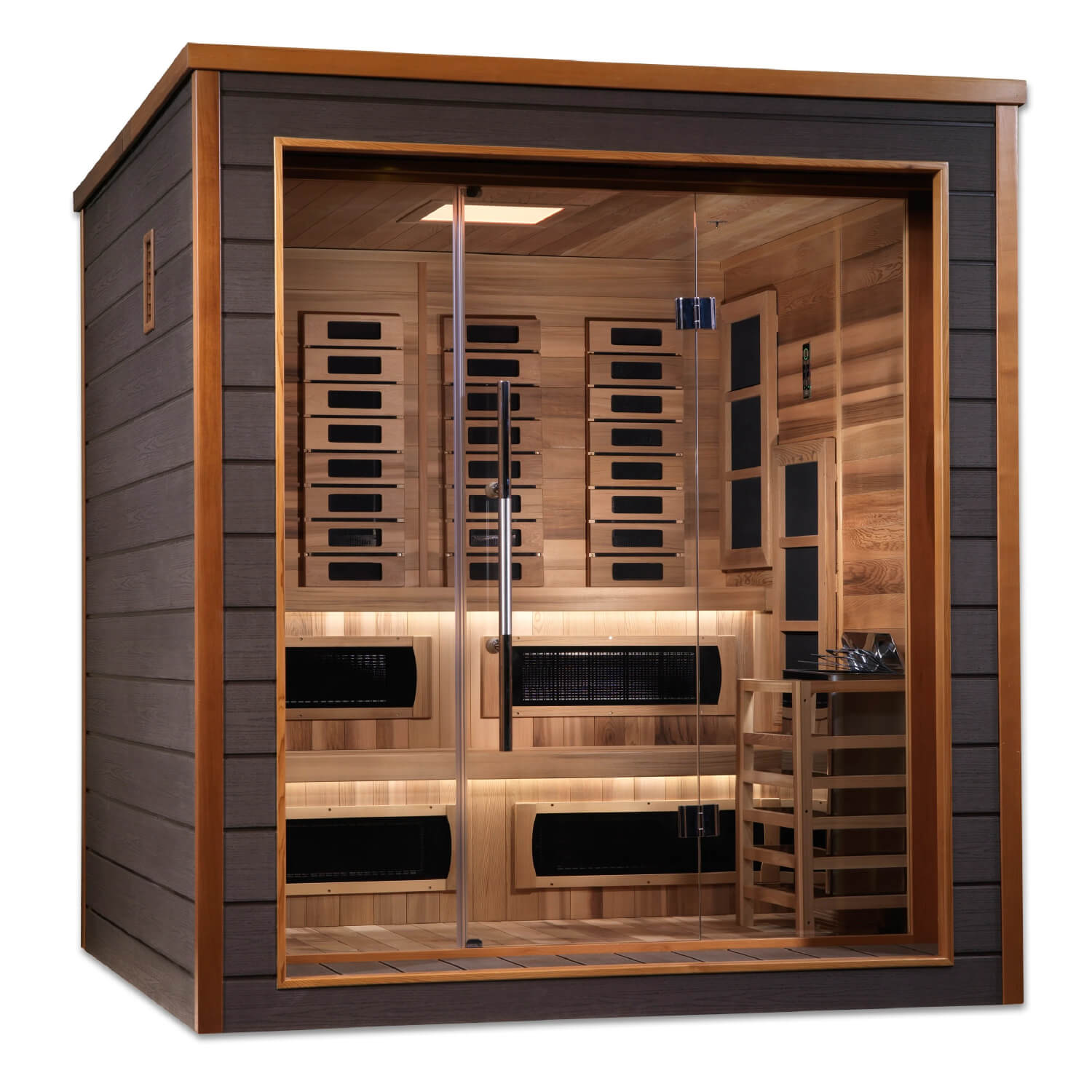 Golden Designs Karlstad 6-Person Outdoor Hybrid Sauna (PureTech™ Full Spectrum Infrared & Harvia SWS80) product image