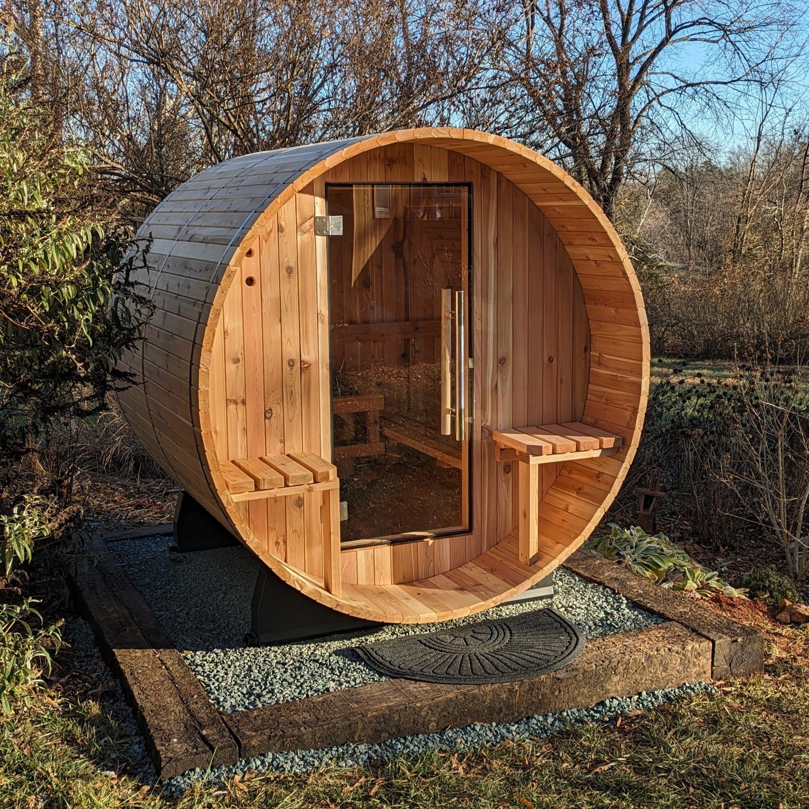 Almost Heaven Audra 2-4 Person Canopy Barrel Sauna, 6x5+1 ft. – 1 ft. Porch product image