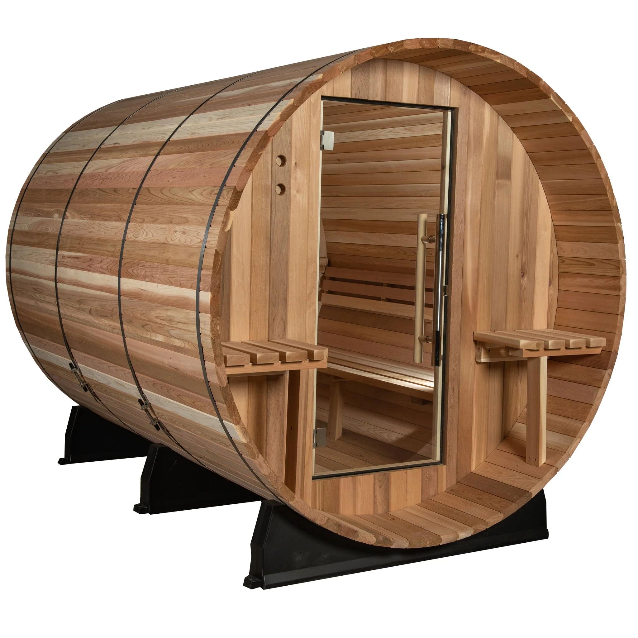 Almost Heaven Huntington 4-6 Person Canopy Barrel Sauna, 6x7+1 ft. – 1 ft. Porch product image