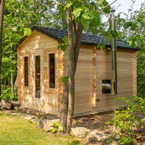Dundalk Leisurecraft Georgian Cabin 2-6 Person Outdoor Sauna w/ Changing Room product image