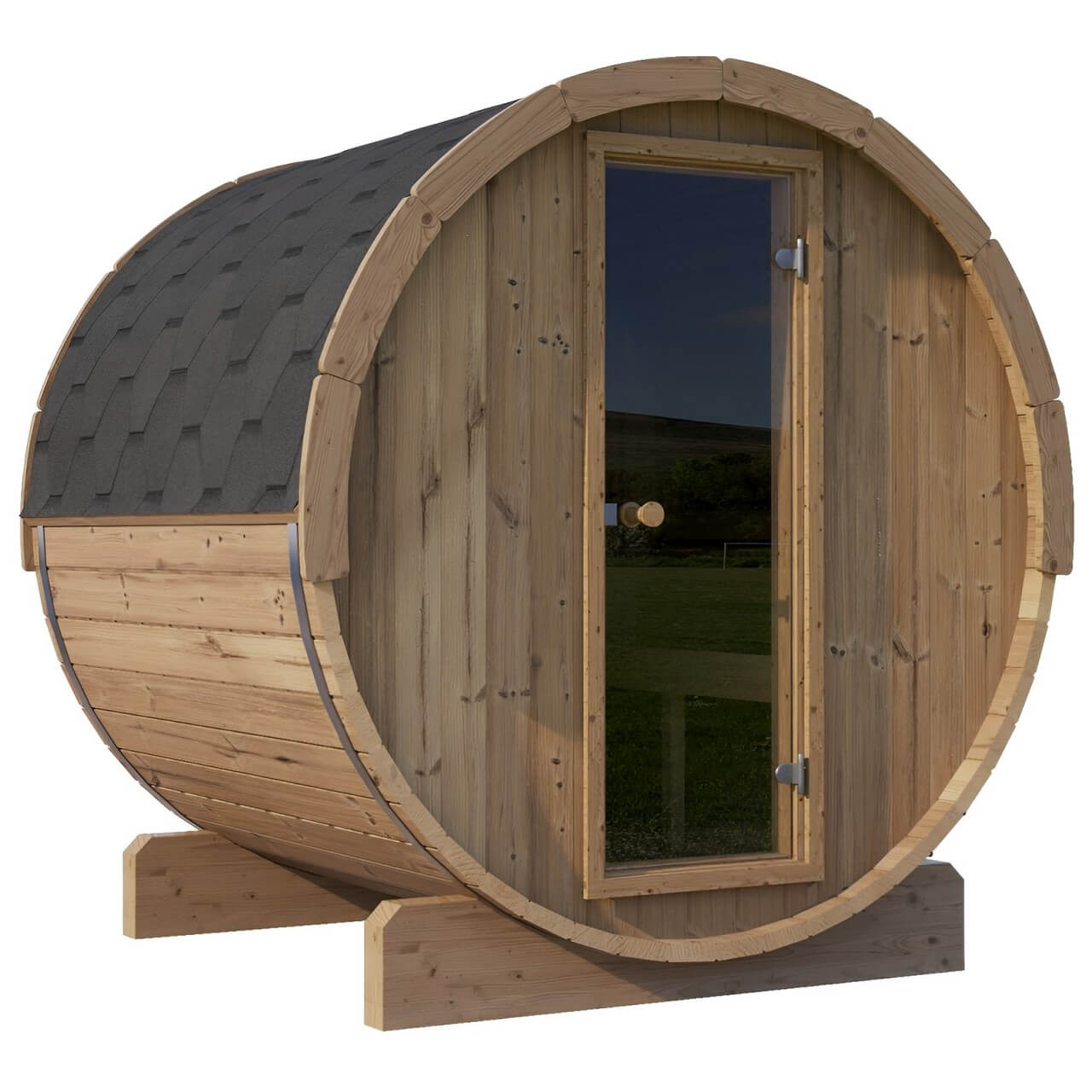 SaunaLife E7 4-Person Barrel Sauna, 71"x81" product image