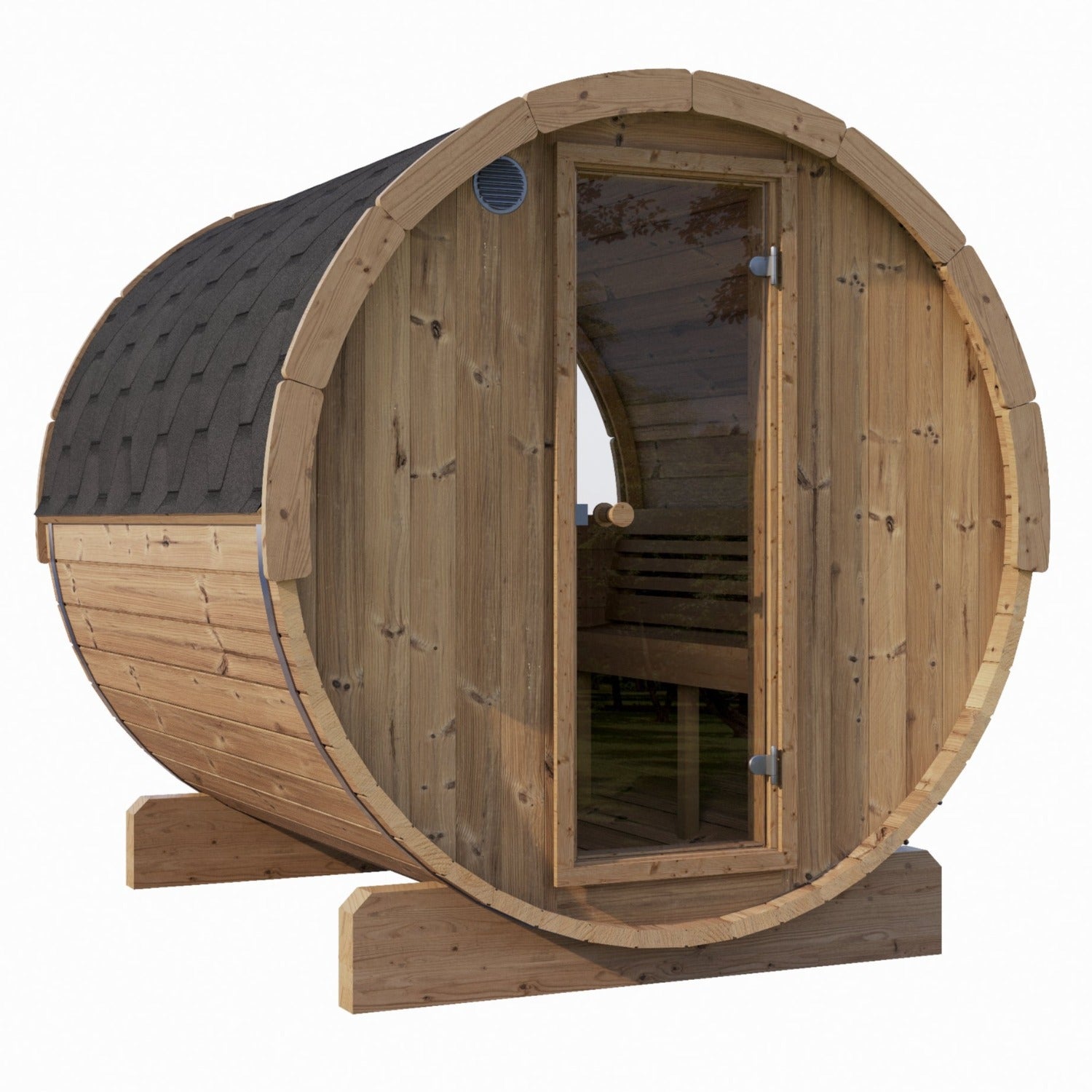 SaunaLife E8W 6-Person Barrel Sauna w/ Panoramic Window, 87"x 81" product image